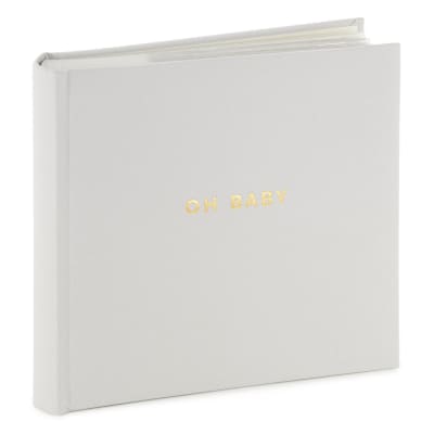 Oh Baby Gray Linen Textured Photo Album