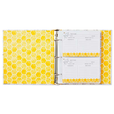 Yellow Honeycomb Recipe Organizer Book
