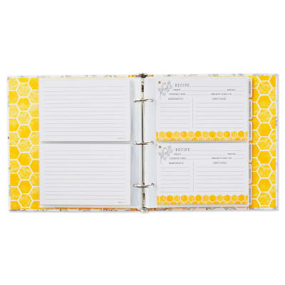 Yellow Honeycomb Recipe Organizer Book