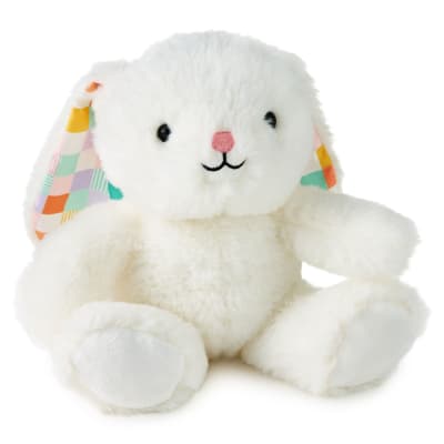 White Bunny With Patchwork Ears Easter Plush