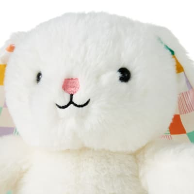 White Bunny With Patchwork Ears Easter Plush