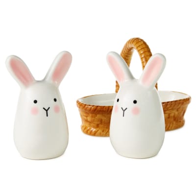 Bunnies in Basket Salt and Pepper Shaker Set