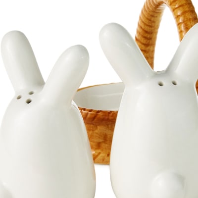 Bunnies in Basket Salt and Pepper Shaker Set