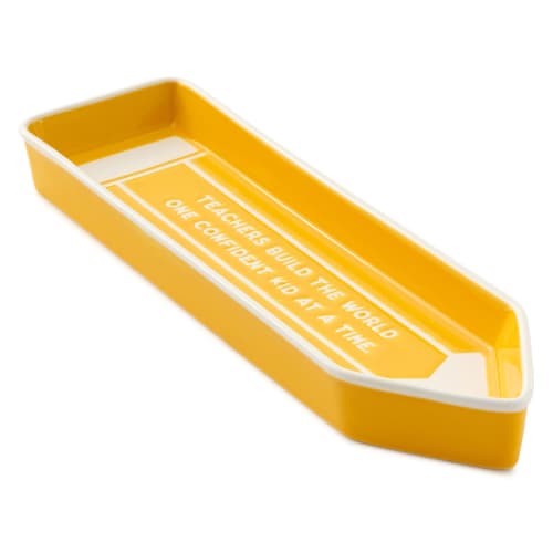 Teachers Yellow Pencil-Shaped Trinket Dish