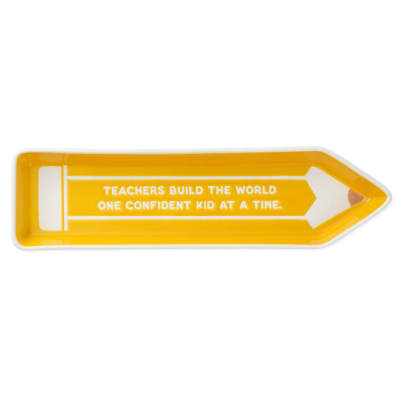 Teachers Yellow Pencil-Shaped Trinket Dish