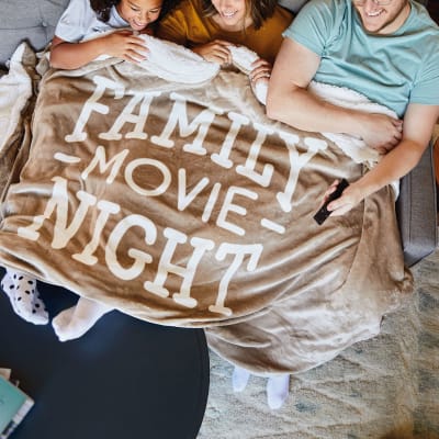 Family Movie Night Oversized Blanket