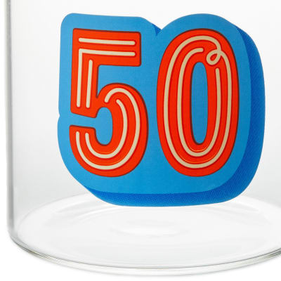 Glass 50th Birthday Mug