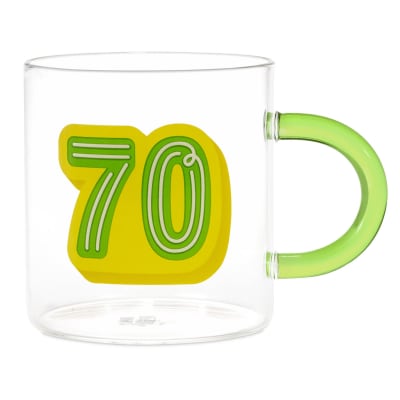Glass 70th Birthday Mug