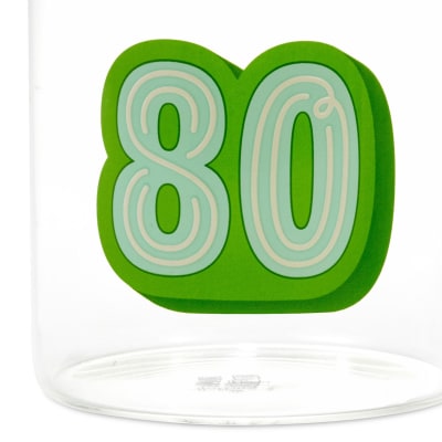 Glass 80th Birthday Mug