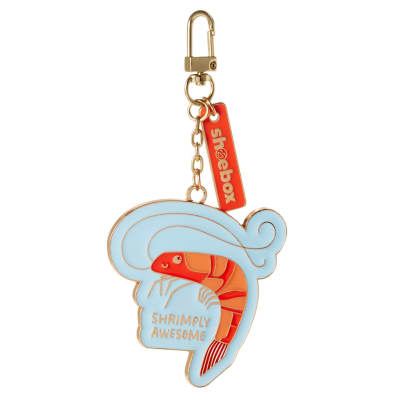 Shrimply Awesome Shrimp Charm Keychain