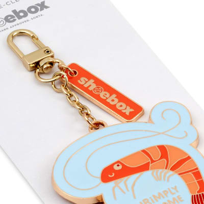 Shrimply Awesome Shrimp Charm Keychain