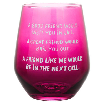 A Friend Like Me Funny Stemless Wine Glass