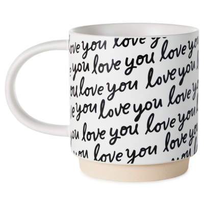 Love You Script Black and White Mug