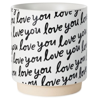 Love You Script Black and White Mug