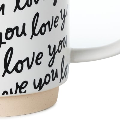 Love You Script Black and White Mug