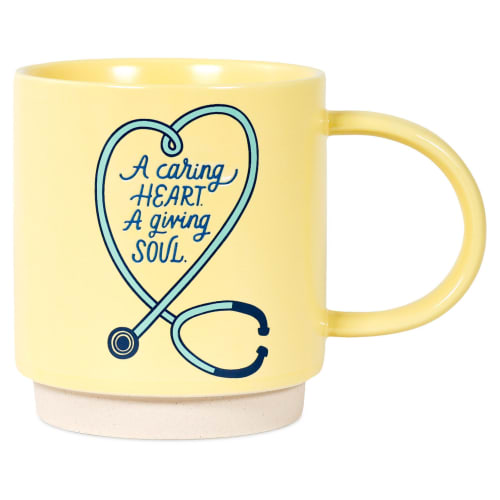 A Caring Heart Yellow Nurse Mug