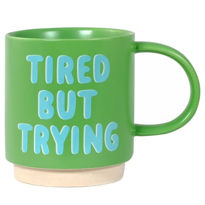 Tired But Trying Bright Green Mug