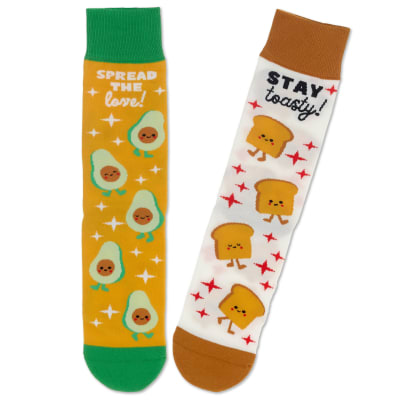 Better Together | Avocado and Toast Funny Crew Socks