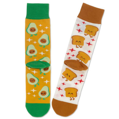 Better Together | Avocado and Toast Funny Crew Socks