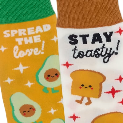 Better Together | Avocado and Toast Funny Crew Socks