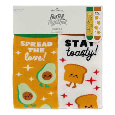 Better Together | Avocado and Toast Funny Crew Socks