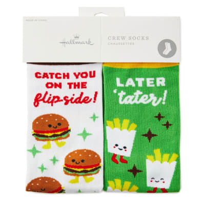 Better Together | Burger and Fries Funny Crew Socks
