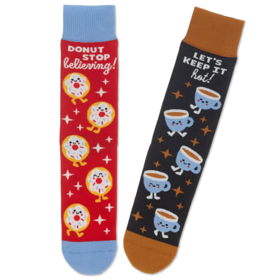 Better Together | Donut and Coffee Funny Crew Socks