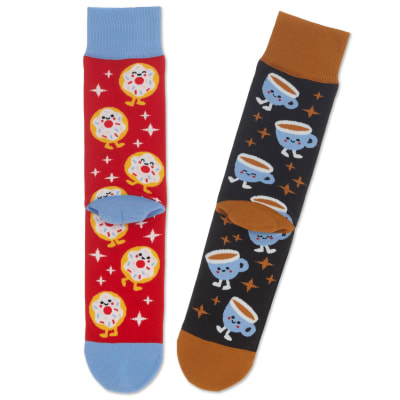 Better Together | Donut and Coffee Funny Crew Socks