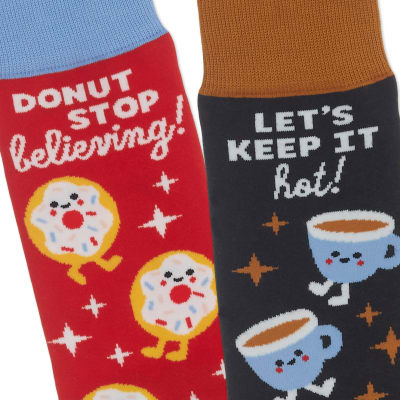 Better Together | Donut and Coffee Funny Crew Socks