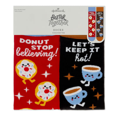Better Together | Donut and Coffee Funny Crew Socks