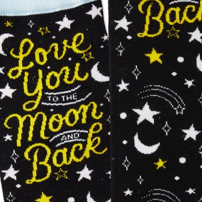 Love You To the Moon and Back Novelty Crew Socks