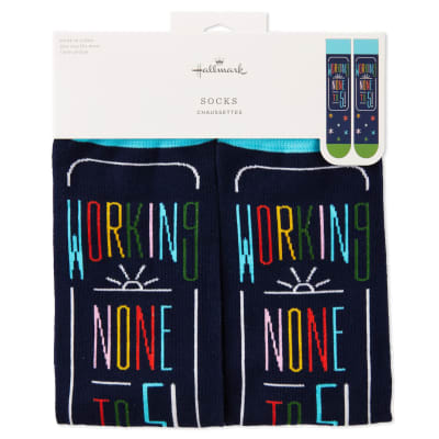 Working None to Five Retirement Novelty Crew Socks