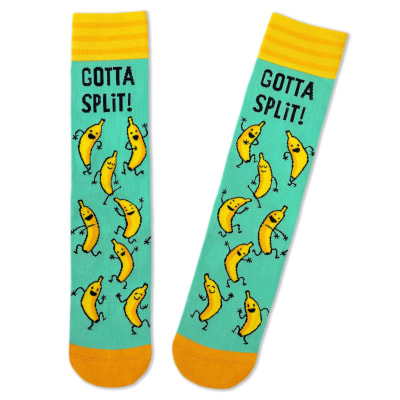 Bananas Gotta Split Novelty Crew Socks