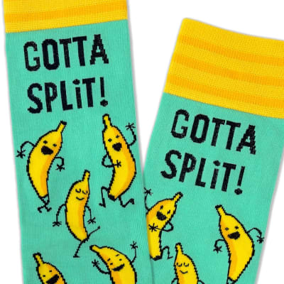 Bananas Gotta Split Novelty Crew Socks