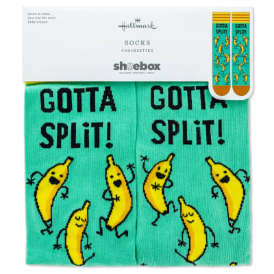 Bananas Gotta Split Novelty Crew Socks