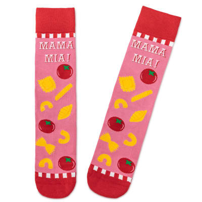 Mama Mia Pasta Shapes Novelty Crew Socks