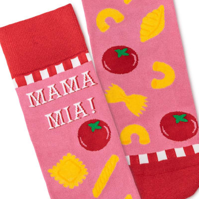 Mama Mia Pasta Shapes Novelty Crew Socks