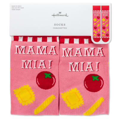 Mama Mia Pasta Shapes Novelty Crew Socks