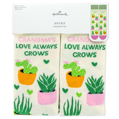 Grandma's Love Always Grows Novelty Crew Socks