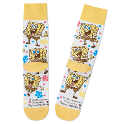 Nickelodeon SpongeBob SquarePants Best Day Ever Novelty Crew Socks