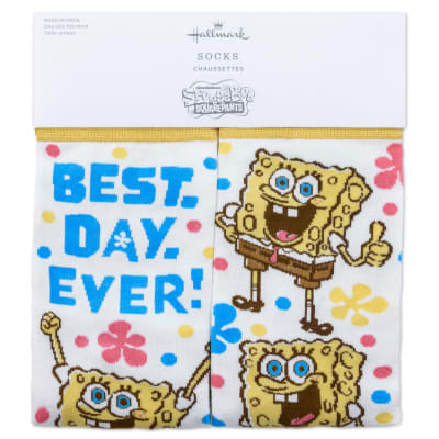 Nickelodeon SpongeBob SquarePants Best Day Ever Novelty Crew Socks