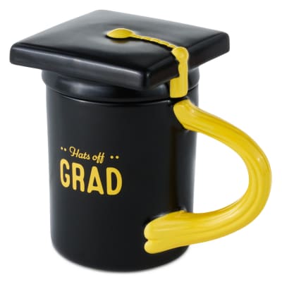 Hats Off Grad Sculpted Mug With Grad Cap Lid