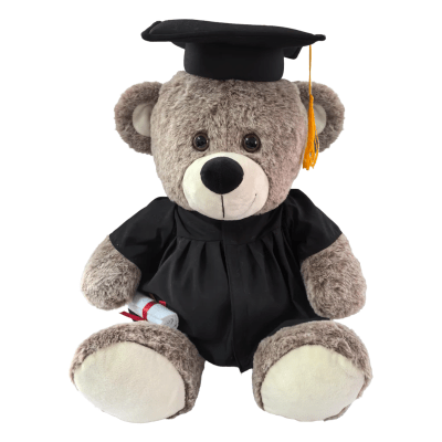 Silver Brown Grad Gemstone Bear Plush