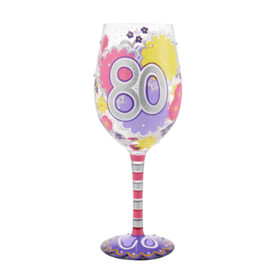 Lolita® Happy 80th Wine Glass