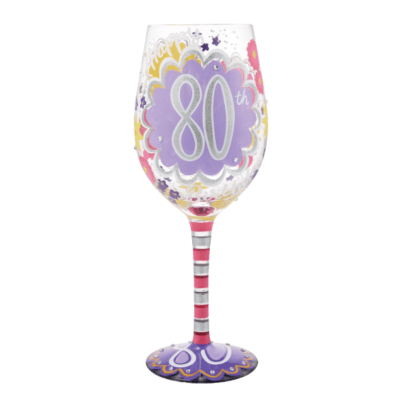 Lolita® Happy 80th Wine Glass