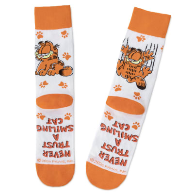 Garfield Poses and Paw Prints Novelty Crew Socks