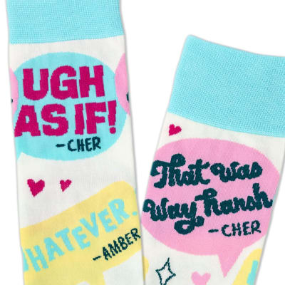 Clueless Cher and Amber Quotes Novelty Crew Socks