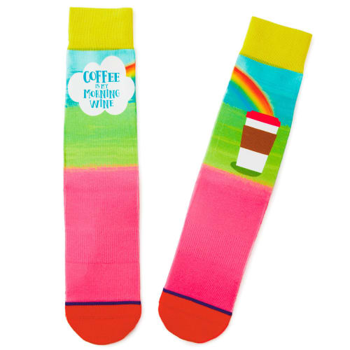 Coffee Is My Morning Wine Funny Crew Socks