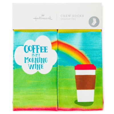 Coffee Is My Morning Wine Funny Crew Socks