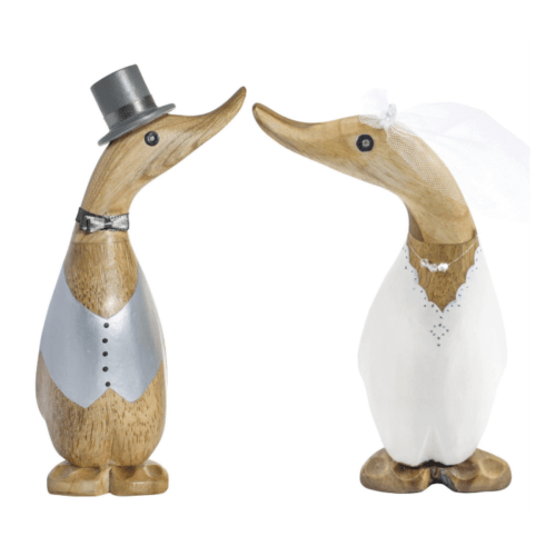 DCUK Wedding Ducklings Wooden Figurines, Set of 2